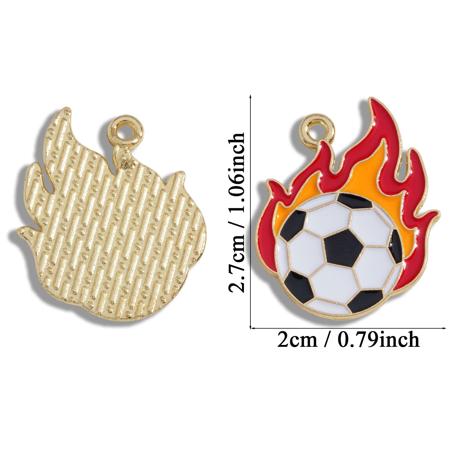 Football Pendant Made Of Alloy Featuring Enamel Craft, Sport Style Jewelry Accessory