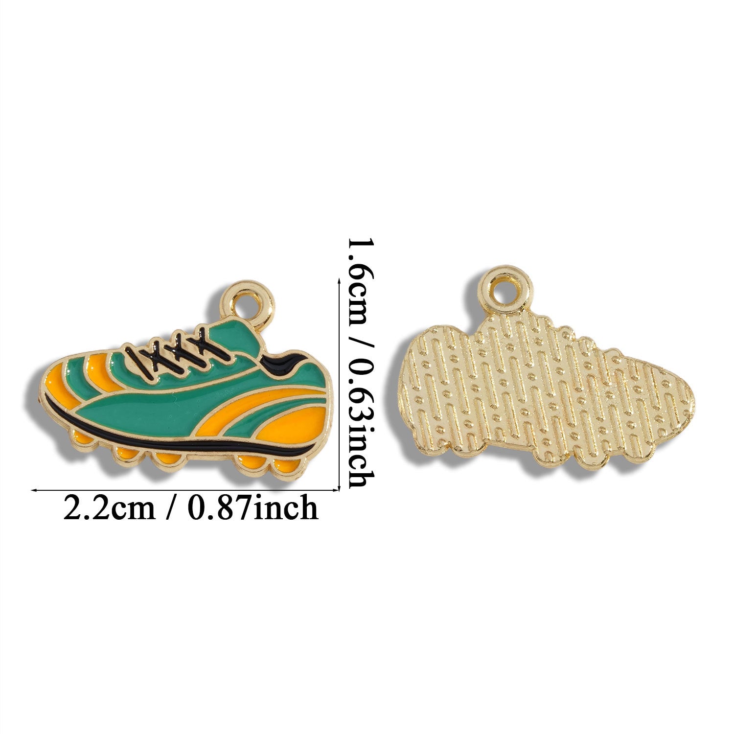 Football Pendant Made Of Alloy Featuring Enamel Craft, Sport Style Jewelry Accessory