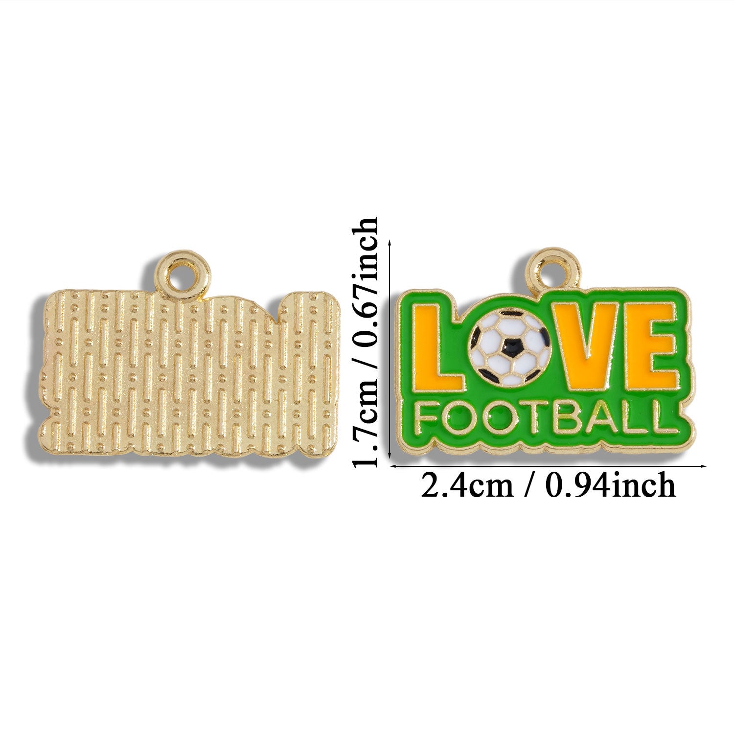 Football Pendant Made Of Alloy Featuring Enamel Craft, Sport Style Jewelry Accessory
