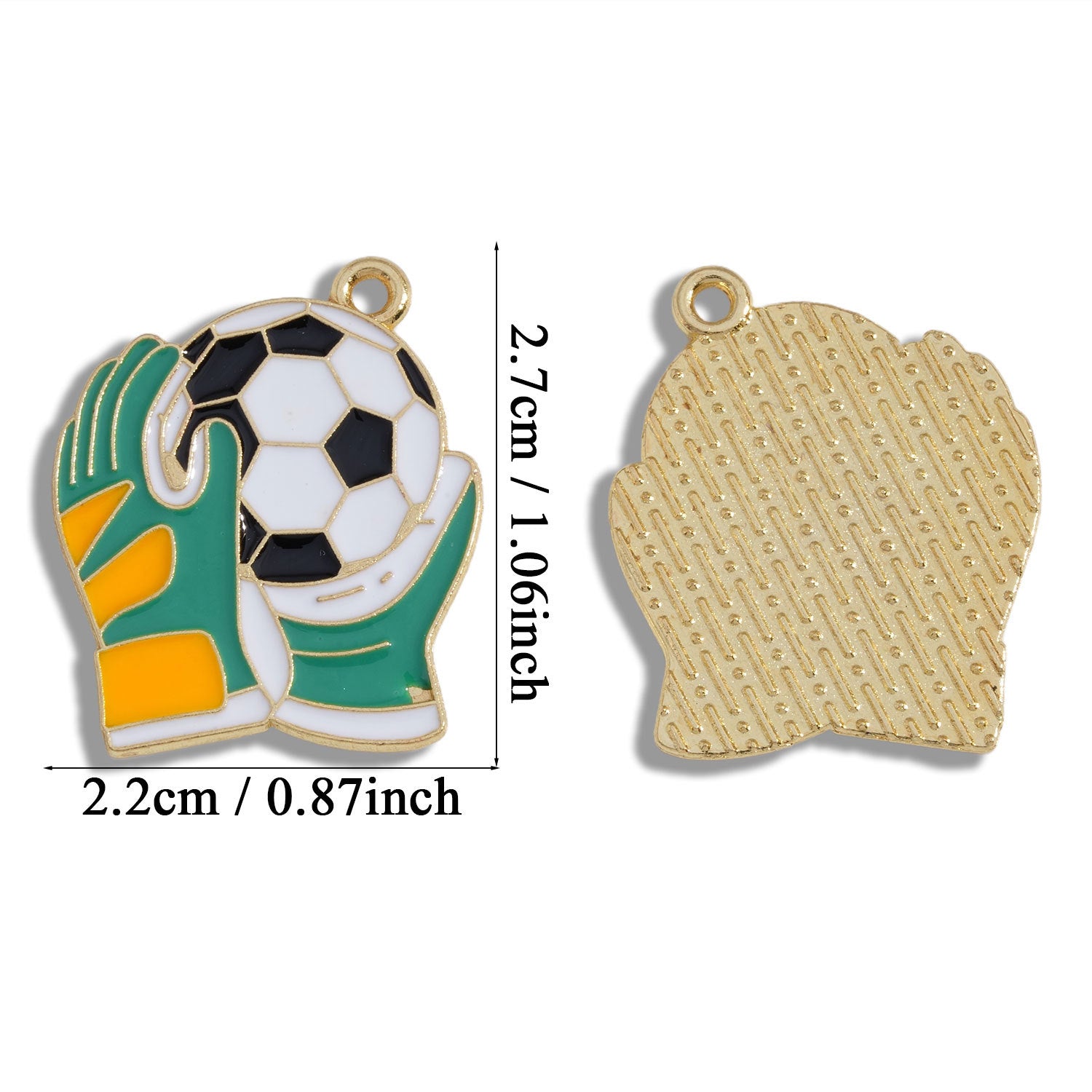 Football Pendant Made Of Alloy Featuring Enamel Craft, Sport Style Jewelry Accessory