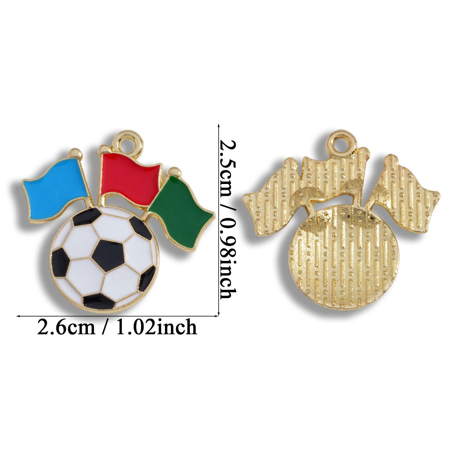 Football Pendant Made Of Alloy Featuring Enamel Craft, Sport Style Jewelry Accessory