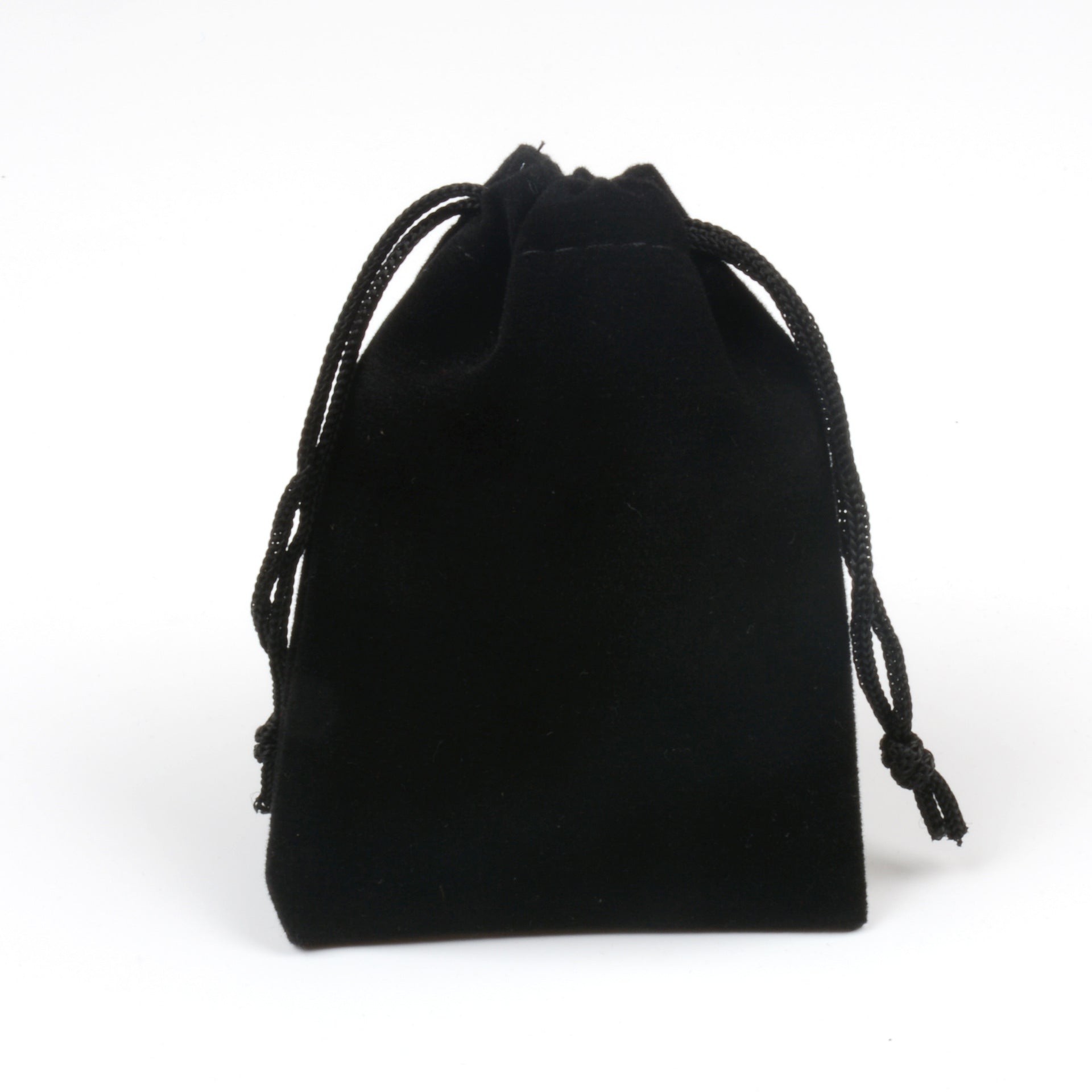 Black Drawstring Velvet Bag For Mobile Phone Power Bank Jewelry Packaging Purse Handbag Fashionable Solid Color Pouch