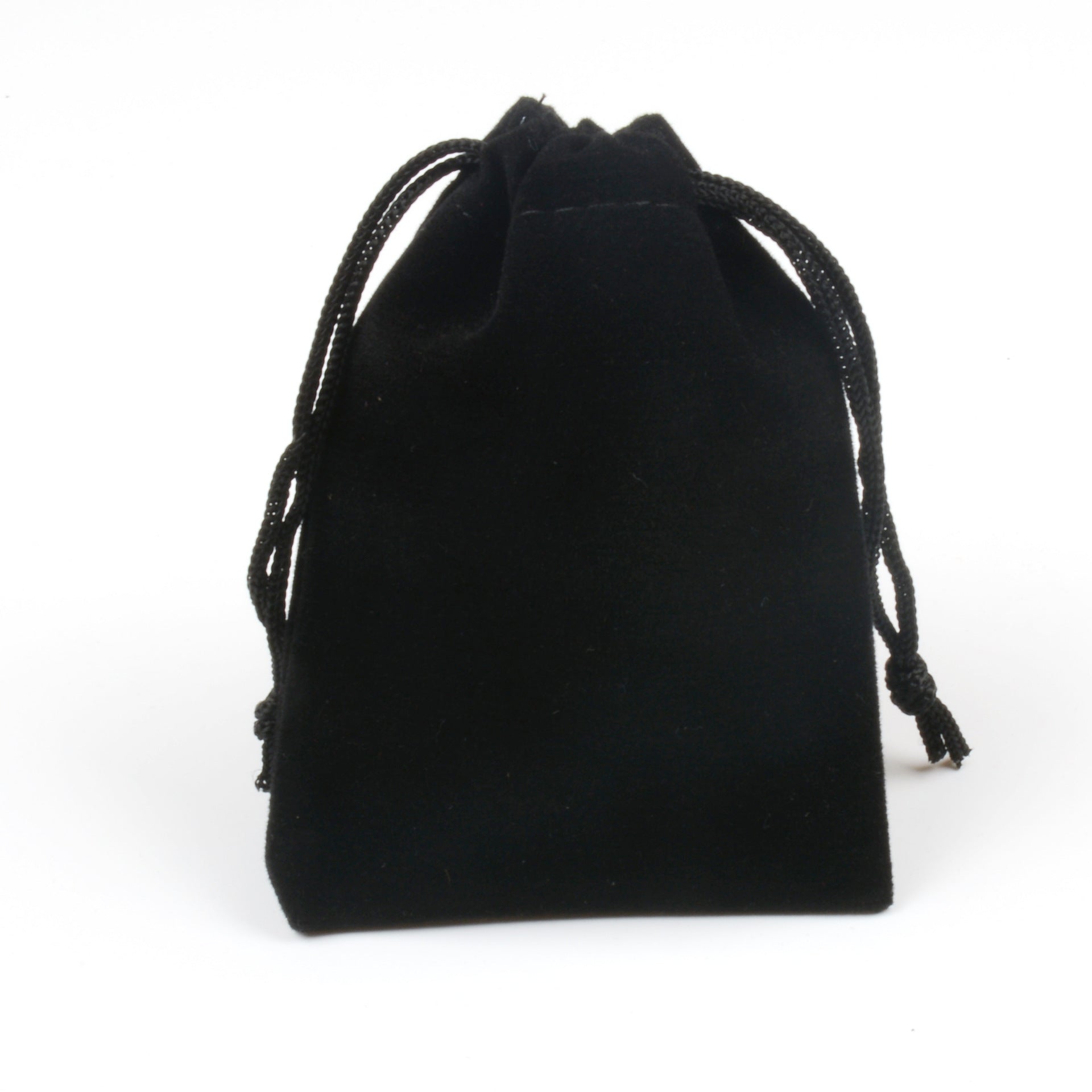 Black Drawstring Velvet Bag For Mobile Phone Power Bank Jewelry Packaging Purse Handbag Fashionable Solid Color Pouch