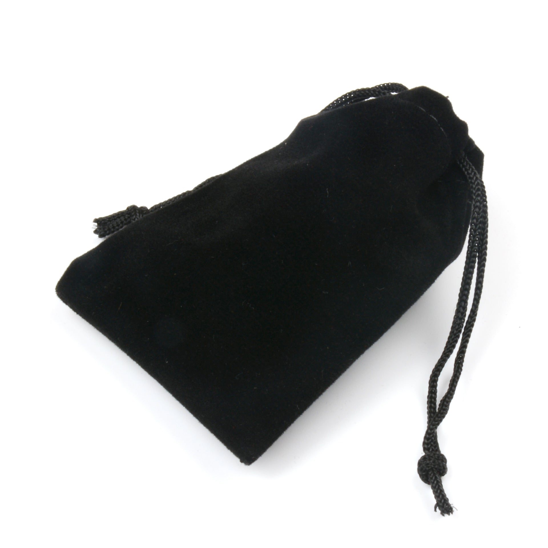 Black Drawstring Velvet Bag For Mobile Phone Power Bank Jewelry Packaging Purse Handbag Fashionable Solid Color Pouch