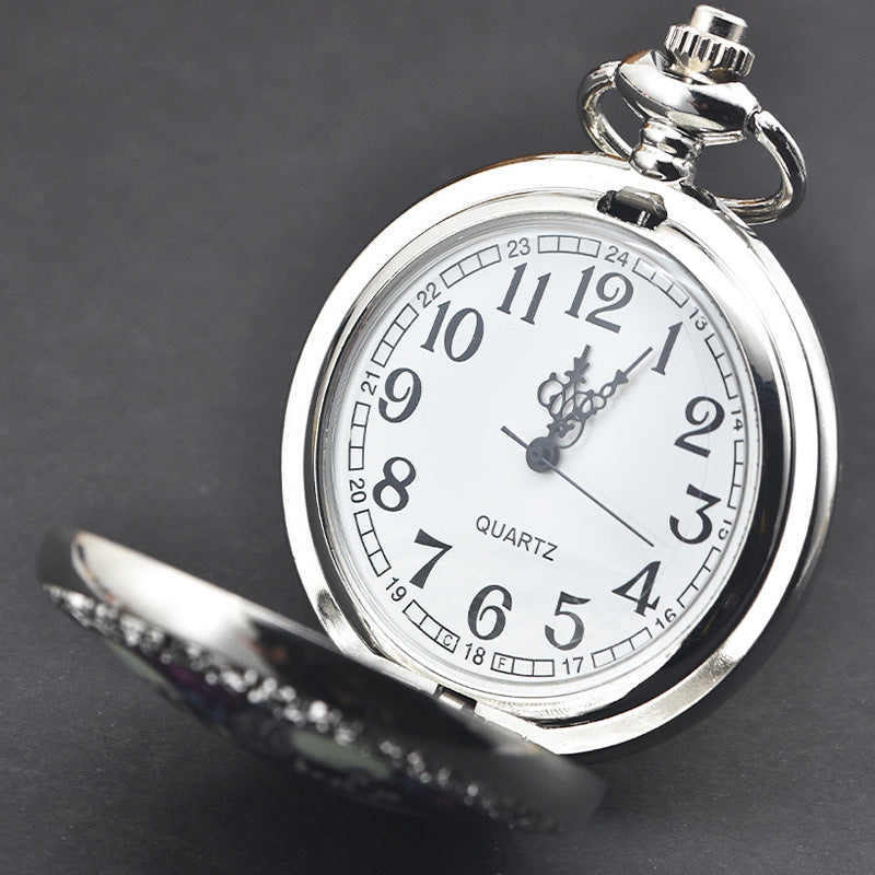 New Popular Pearl Fine Chain Glue Half Moon Gift Quartz Core Large Embrace Cross Quartz Watch Plastic Mirror Leather Strap Adult Round Dial