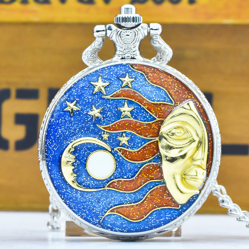 New Popular Pearl Fine Chain Glue Half Moon Gift Quartz Core Large Embrace Cross Quartz Watch Plastic Mirror Leather Strap Adult Round Dial