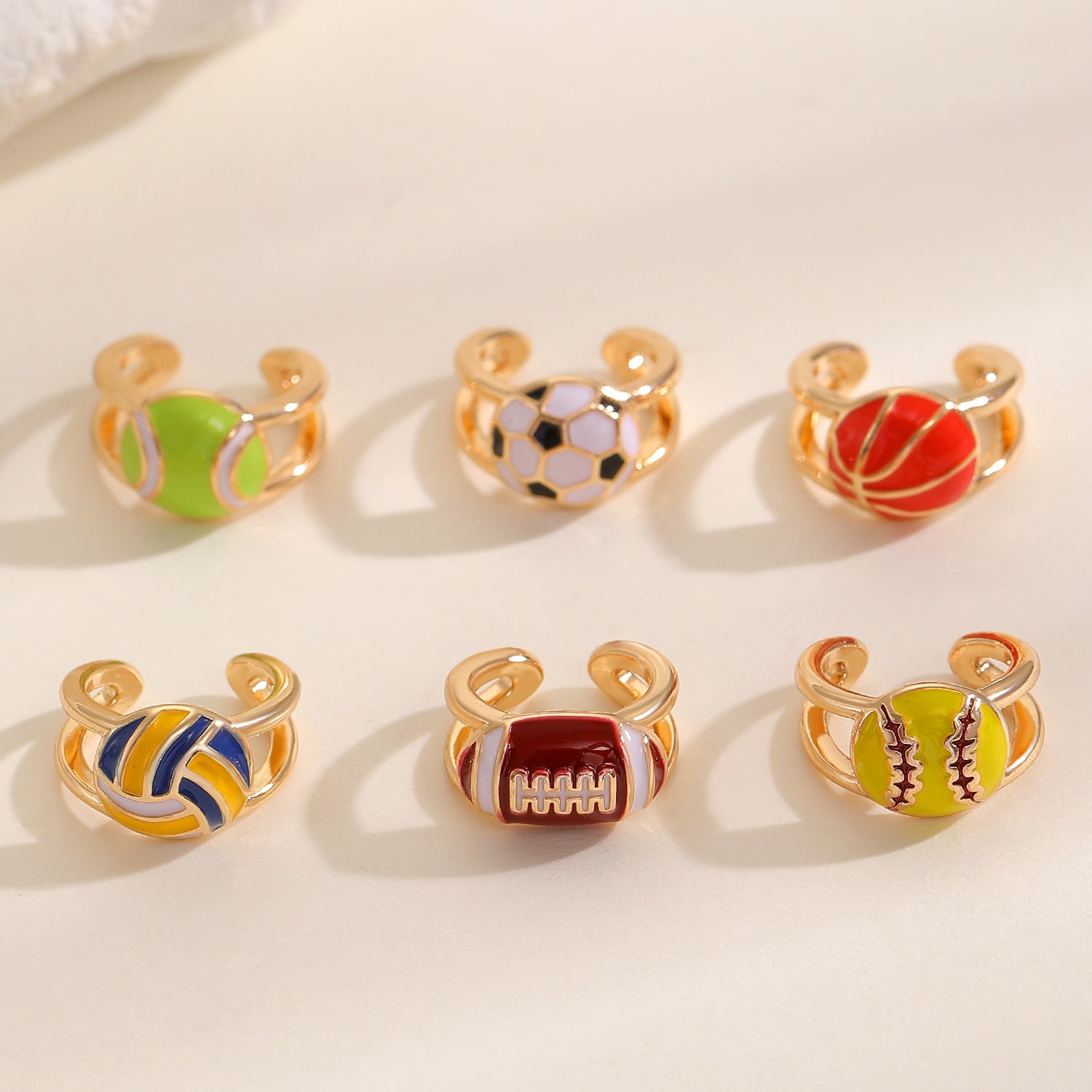 Basic Rugby Clip Earrings For Women In KC Golden Plated Copper With Electroplated Finish