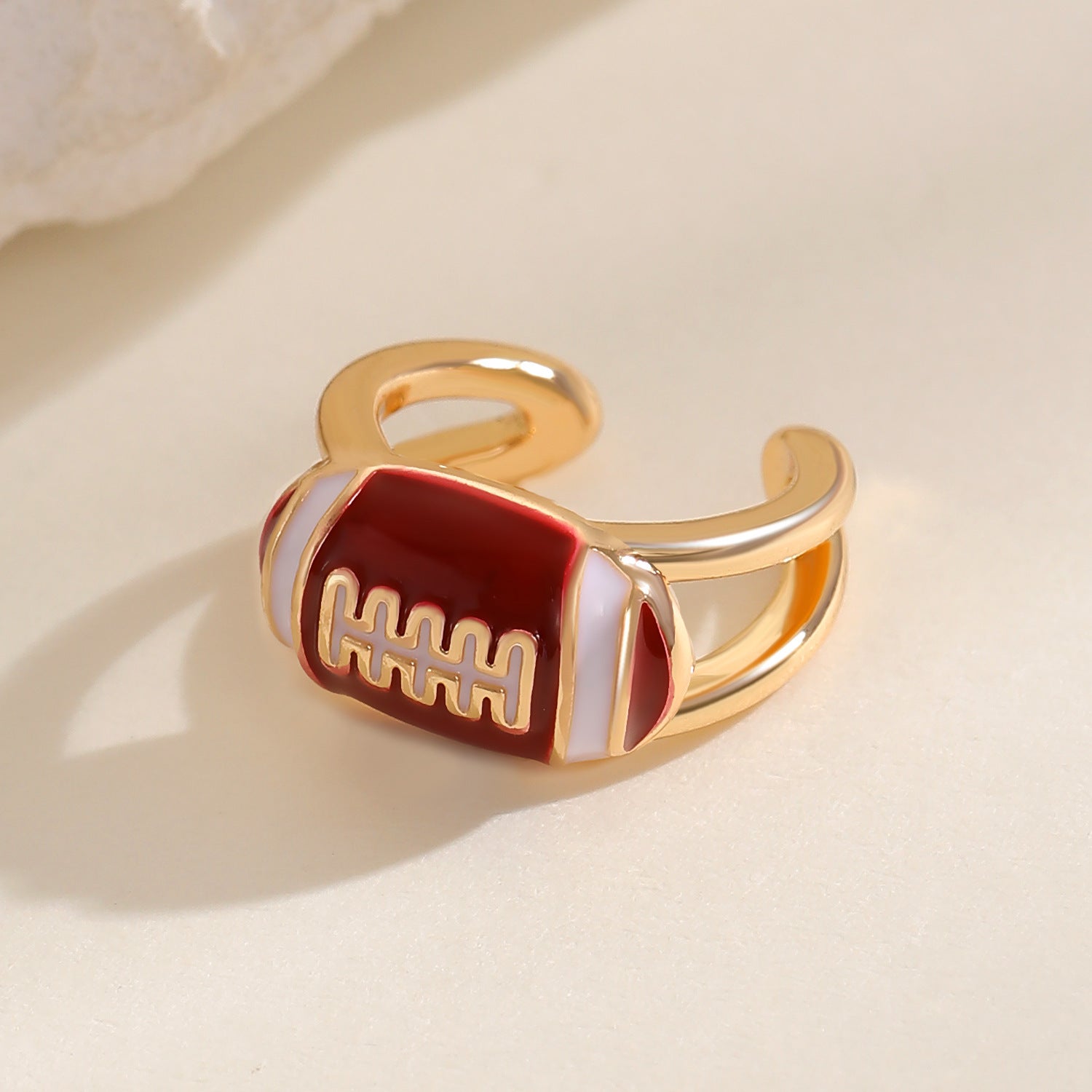 Basic Rugby Clip Earrings For Women In KC Golden Plated Copper With Electroplated Finish