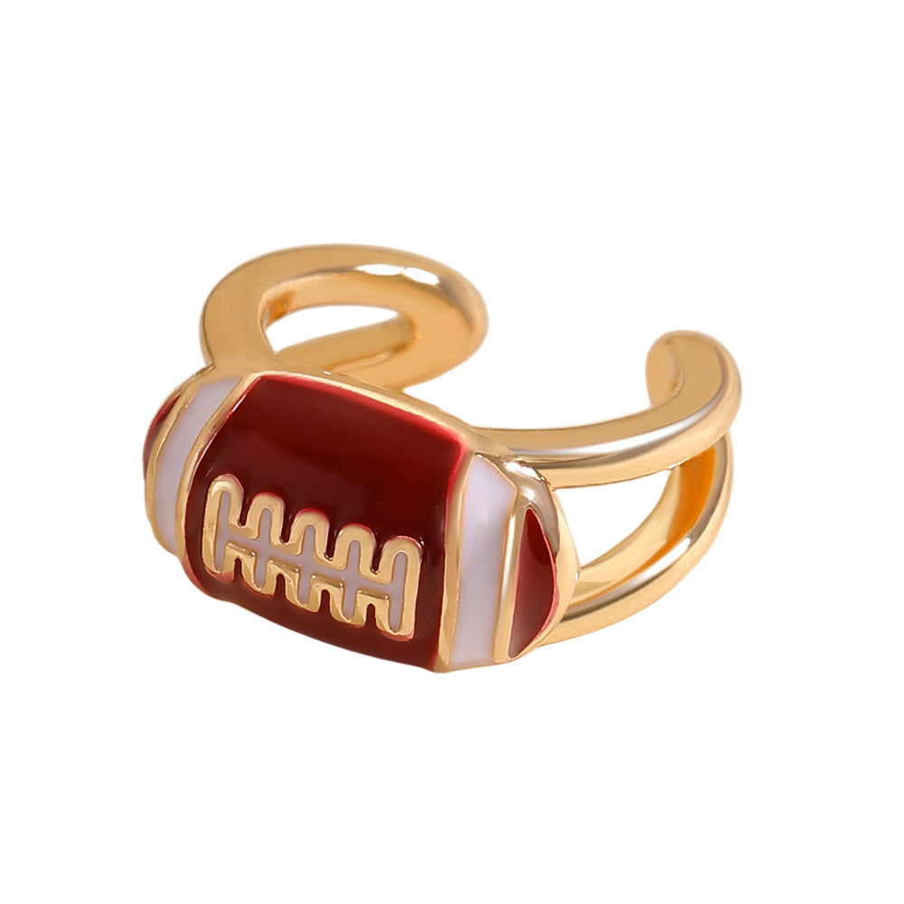 Basic Rugby Clip Earrings For Women In KC Golden Plated Copper With Electroplated Finish