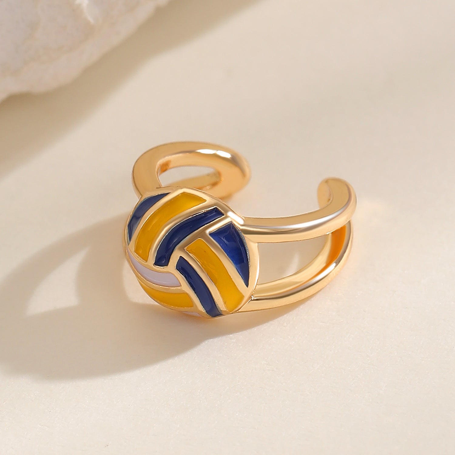 Basic Rugby Clip Earrings For Women In KC Golden Plated Copper With Electroplated Finish