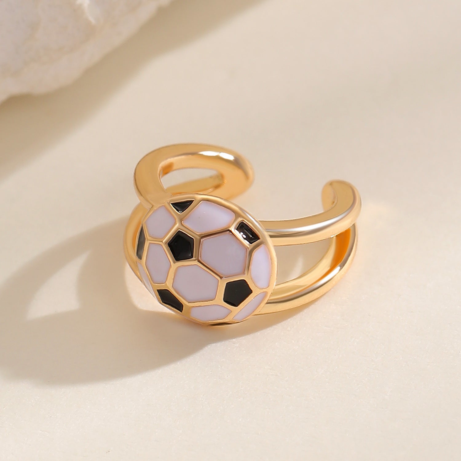 Basic Rugby Clip Earrings For Women In KC Golden Plated Copper With Electroplated Finish