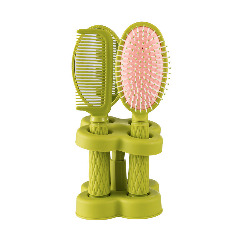 Natural Pink Plastic Hair Comb 4 Pieces Set For Easy Styling And Detangling