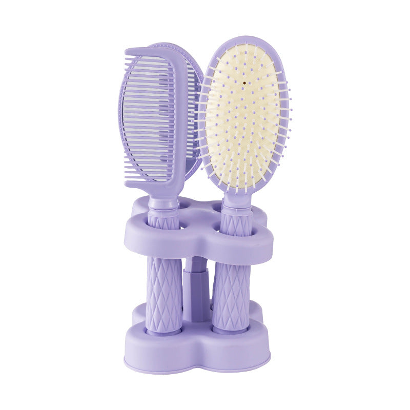 Natural Pink Plastic Hair Comb 4 Pieces Set For Easy Styling And Detangling