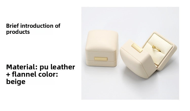Solid Color Jewelry Box Set With Synthetic Gemstones Featuring 3D Print Craftsmanship In Beige For Valentine's Day