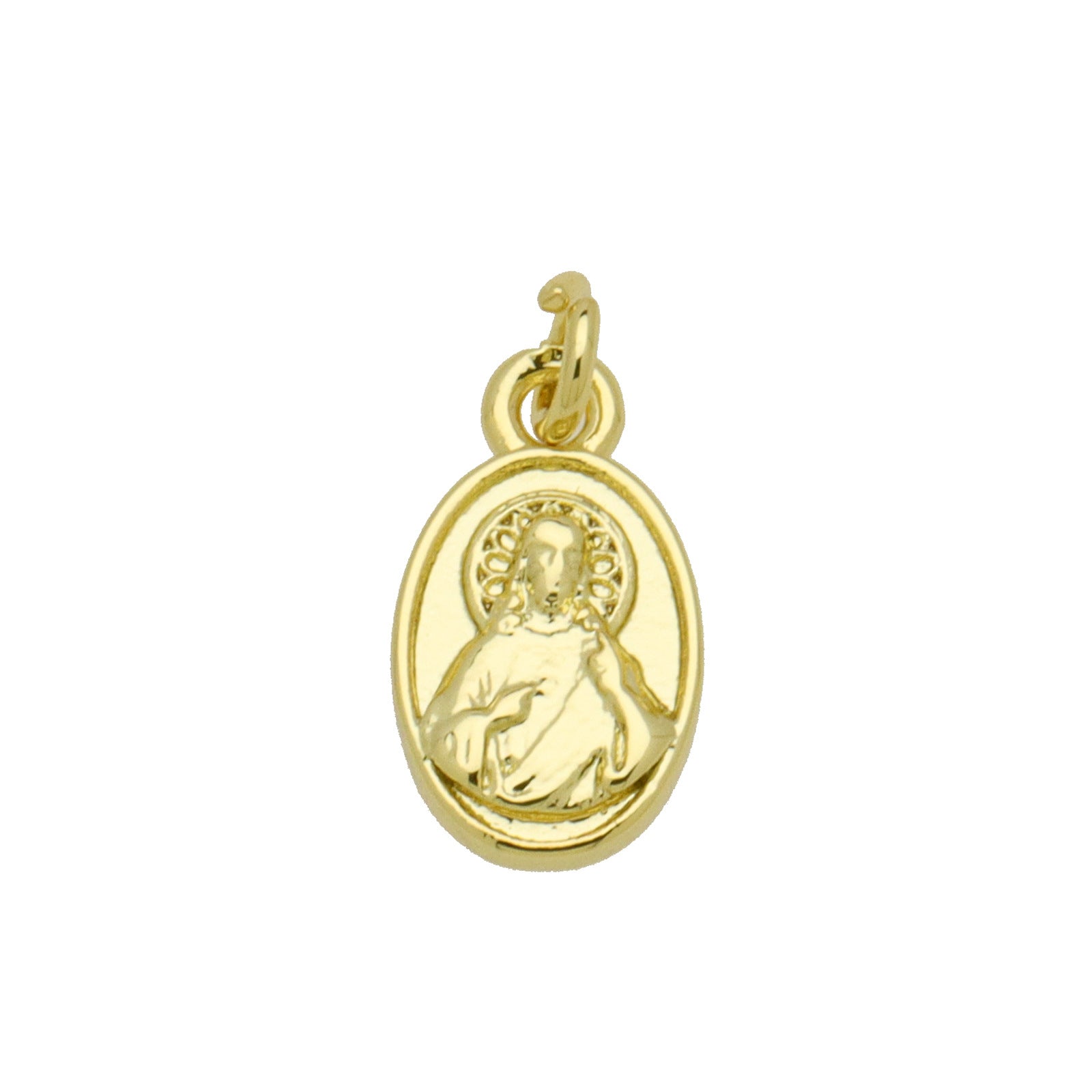 Oval Copper Pendant In Simple Style Featuring Polished Electroplated 18K Real Gold Plating