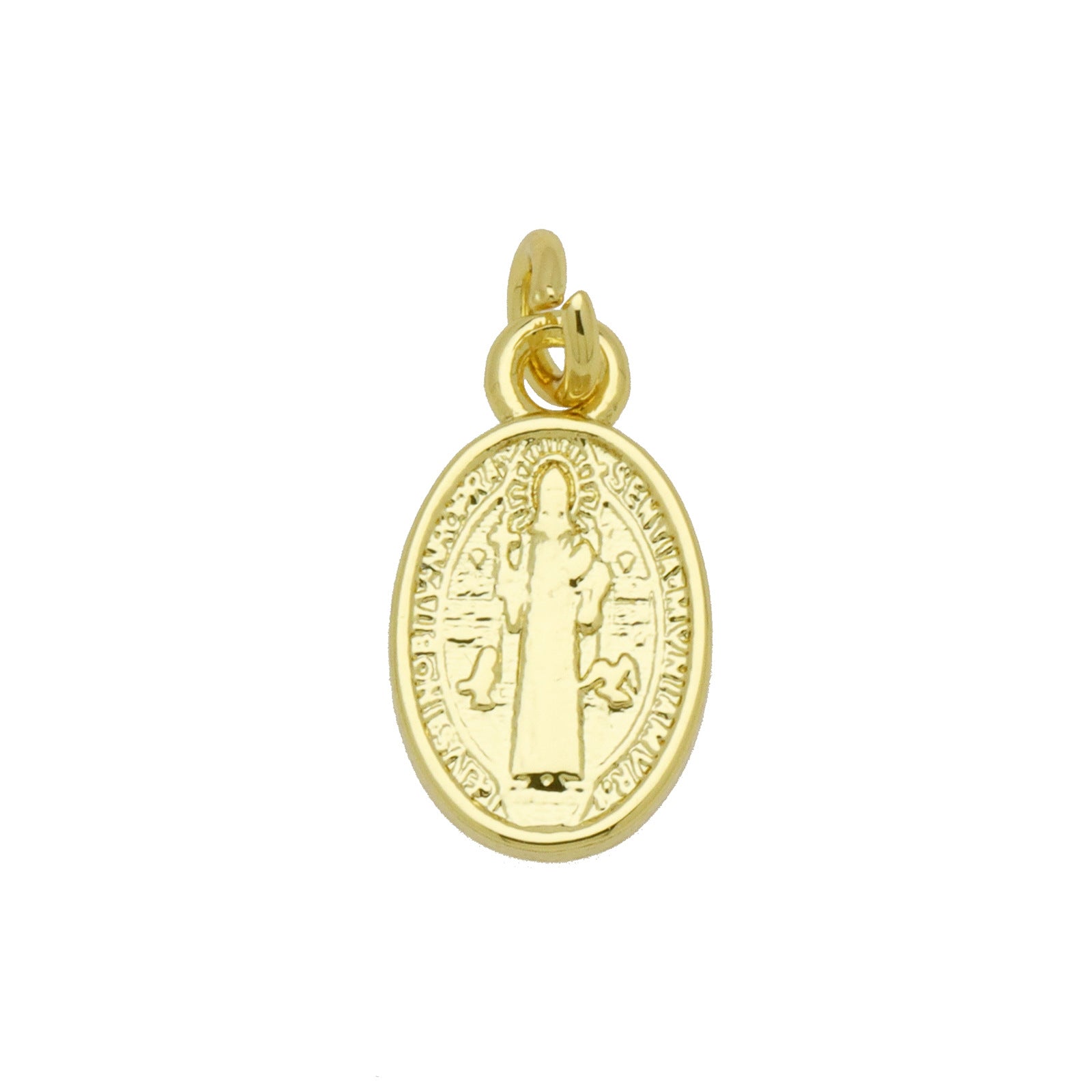 Oval Copper Pendant In Simple Style Featuring Polished Electroplated 18K Real Gold Plating