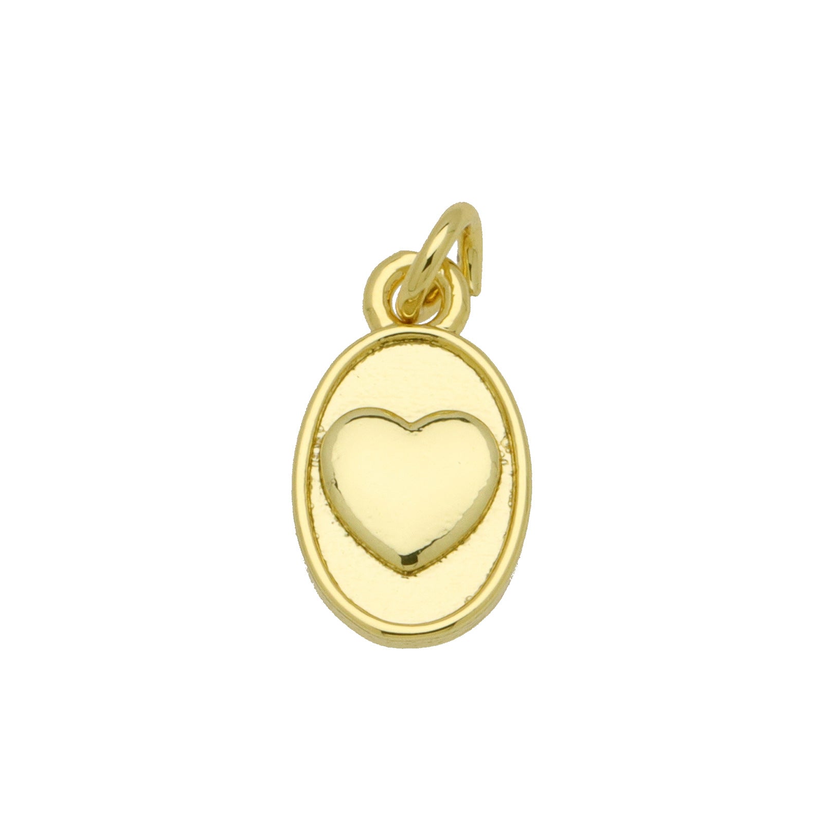 Oval Copper Pendant In Simple Style Featuring Polished Electroplated 18K Real Gold Plating
