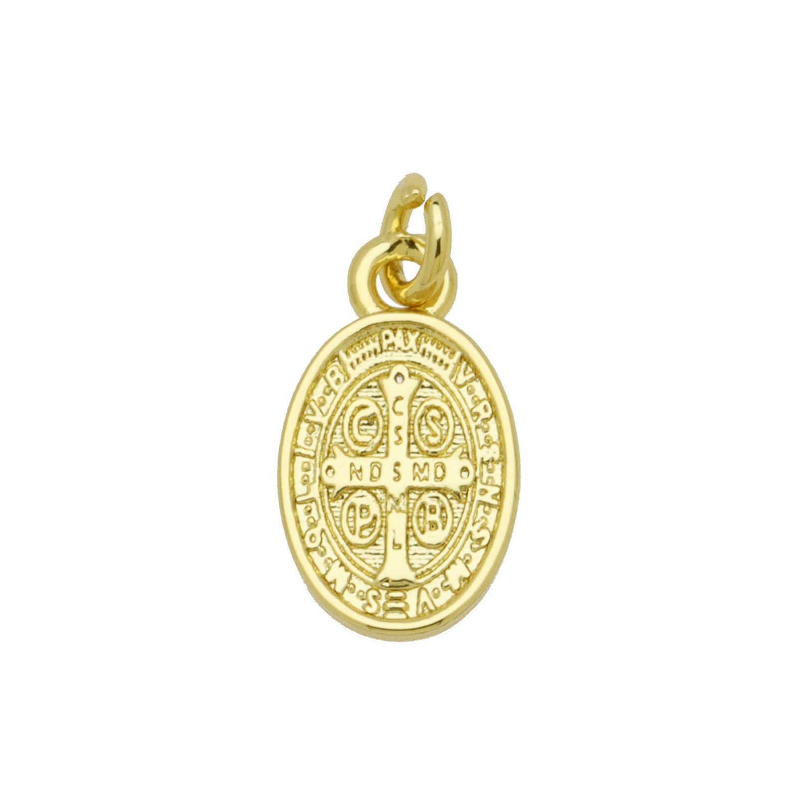 Oval Copper Pendant In Simple Style Featuring Polished Electroplated 18K Real Gold Plating