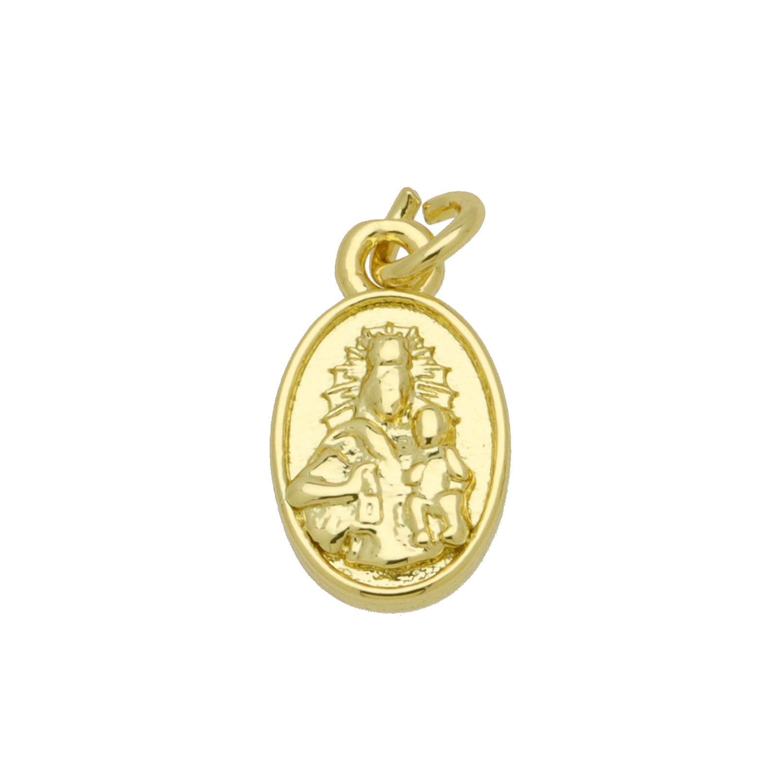 Oval Copper Pendant In Simple Style Featuring Polished Electroplated 18K Real Gold Plating