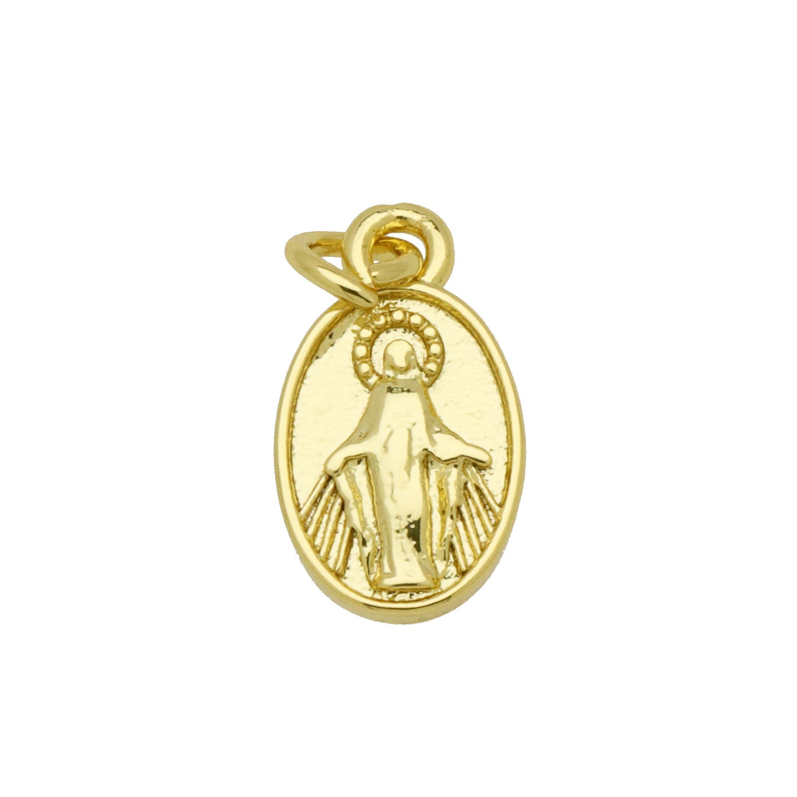 Oval Copper Pendant In Simple Style Featuring Polished Electroplated 18K Real Gold Plating