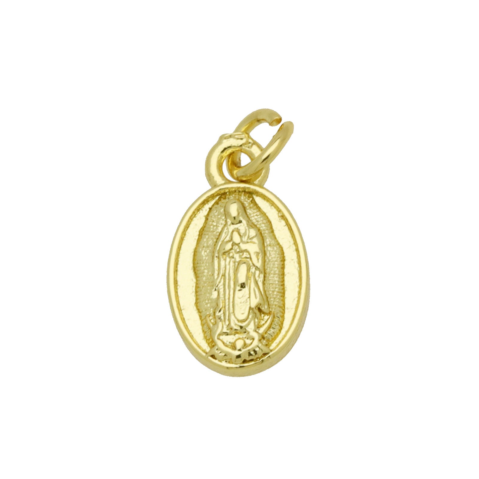 Oval Copper Pendant In Simple Style Featuring Polished Electroplated 18K Real Gold Plating