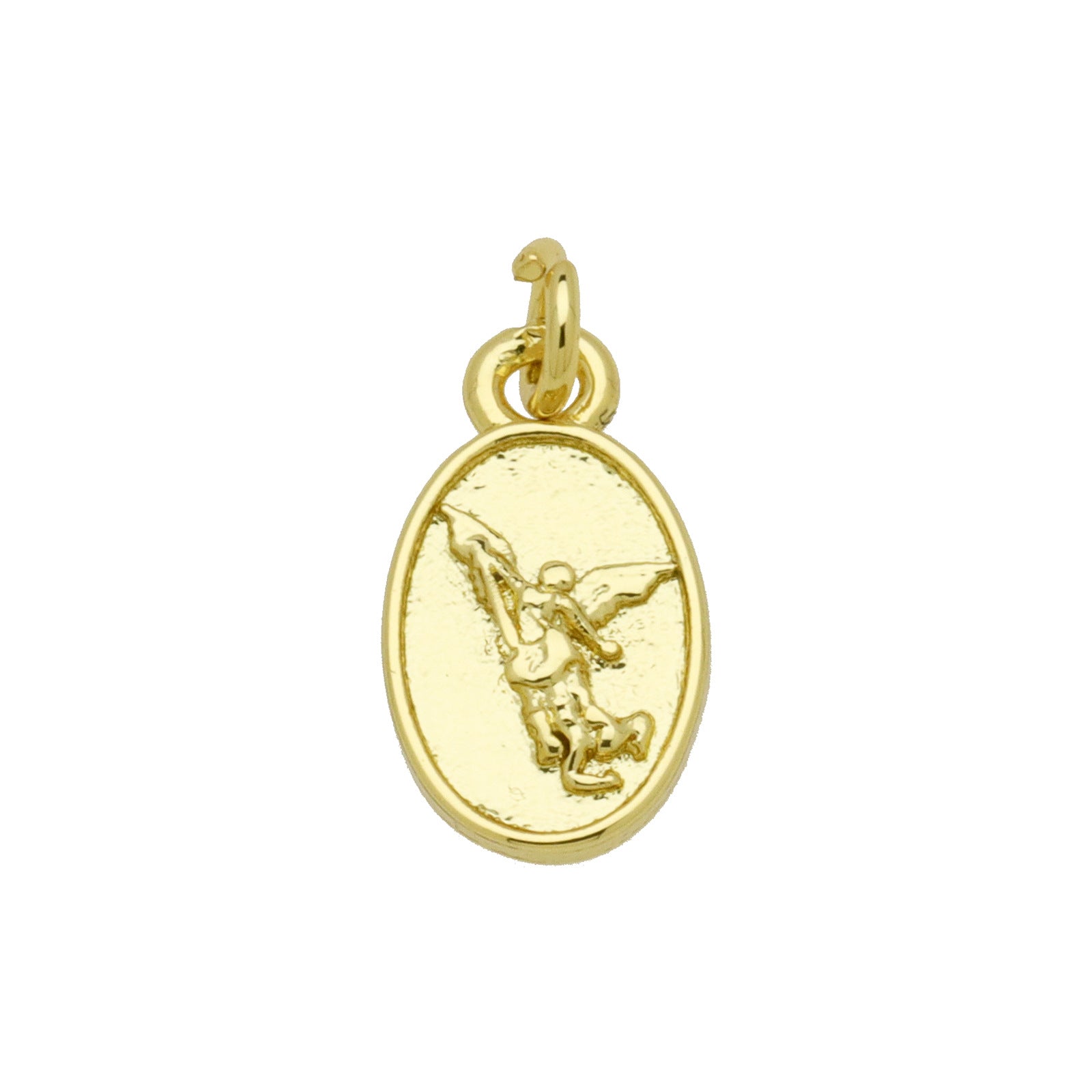 Oval Copper Pendant In Simple Style Featuring Polished Electroplated 18K Real Gold Plating
