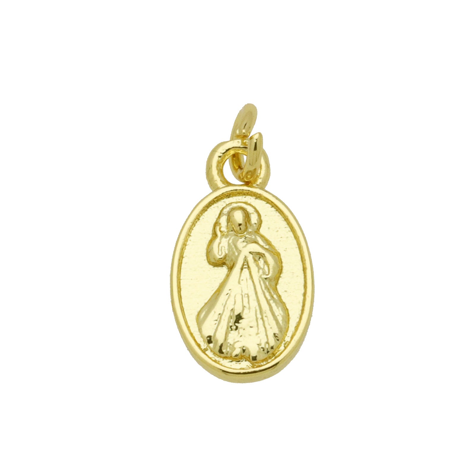 Oval Copper Pendant In Simple Style Featuring Polished Electroplated 18K Real Gold Plating