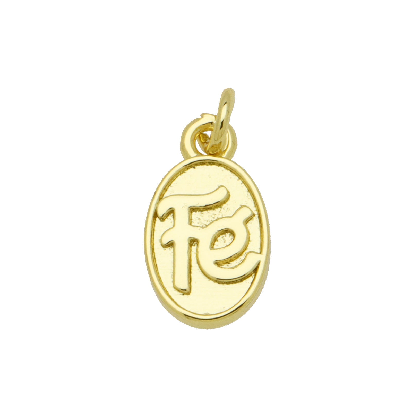Oval Copper Pendant In Simple Style Featuring Polished Electroplated 18K Real Gold Plating