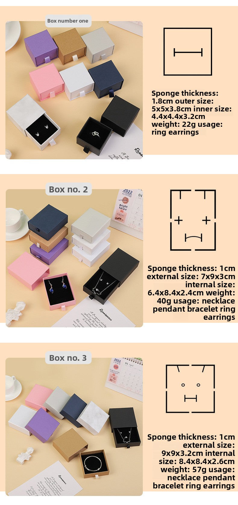1 Piece Brown Paper Jewelry Box For Elegant Jewelry Packaging