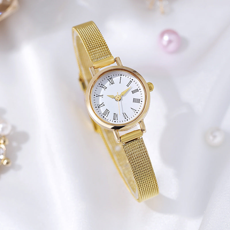 Decorative Thin Strap Quartz Women's Watch Student Simple Leather Strap Women's Wristwatch Mineral Glass Dial