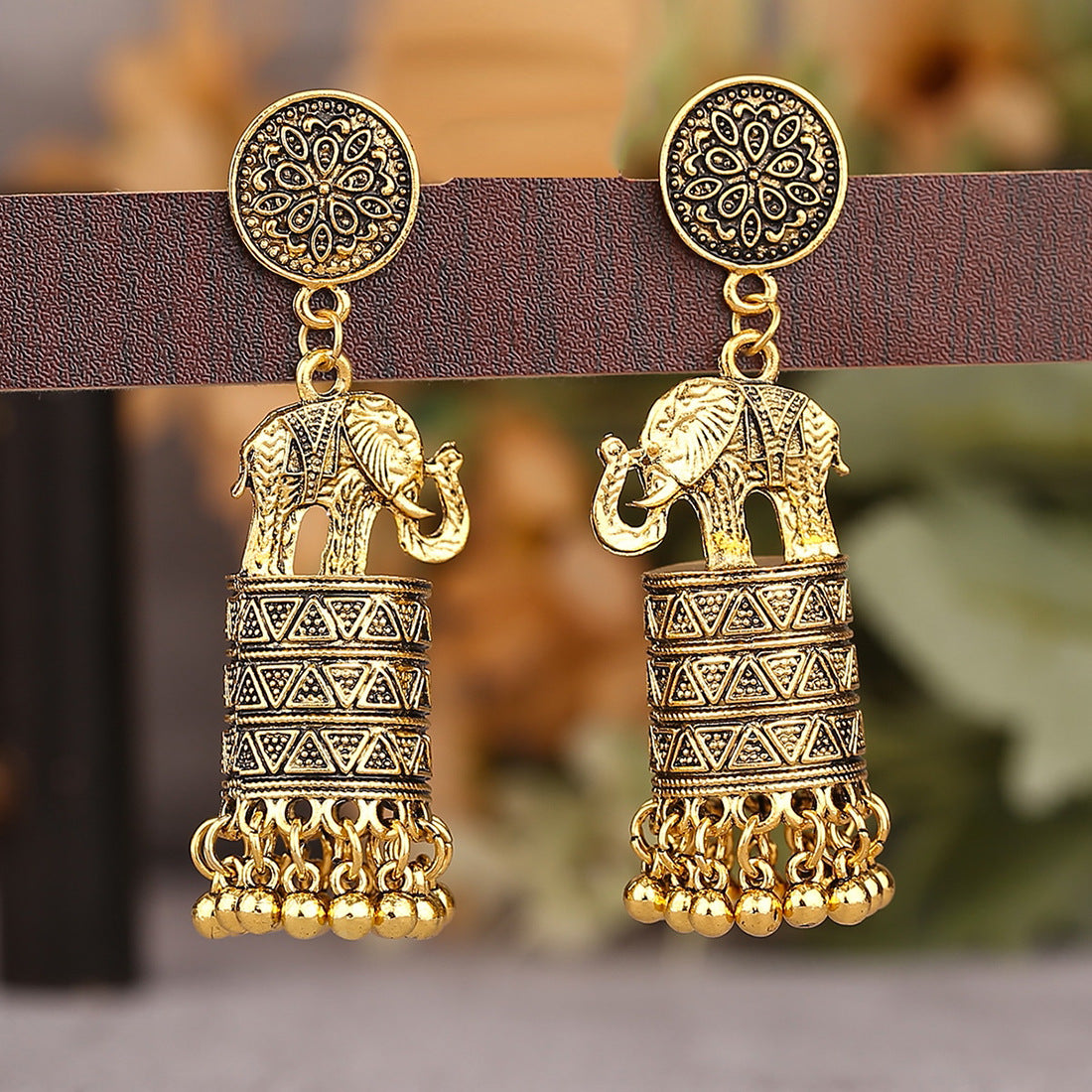 Elephant Tassel Drop Earrings For Women In Silver Alloy Featuring 304 Stainless Steel Ear Pins