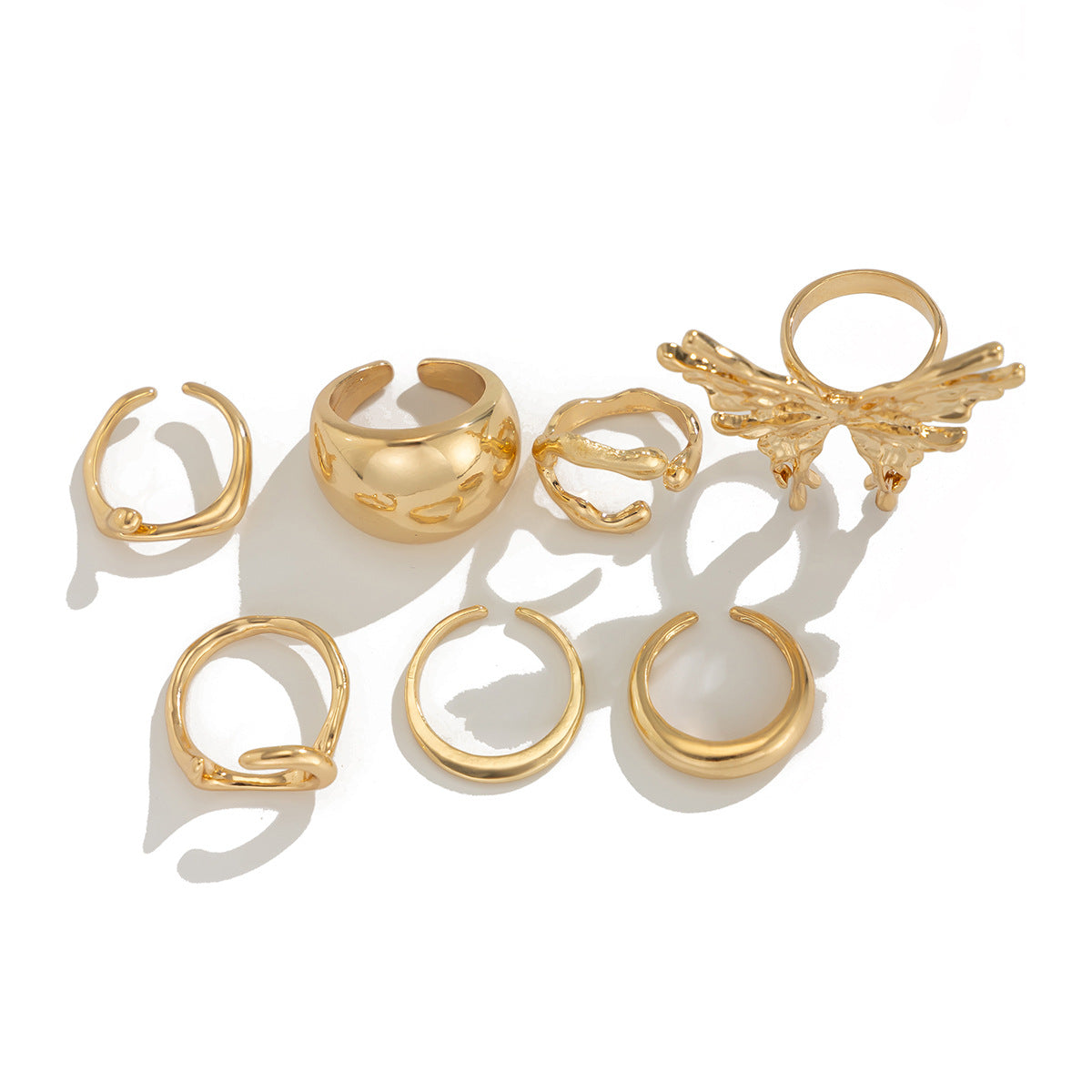 Butterfly Ring For Women 1 Set Made Of Zinc Alloy Featuring Electroplated Finish
