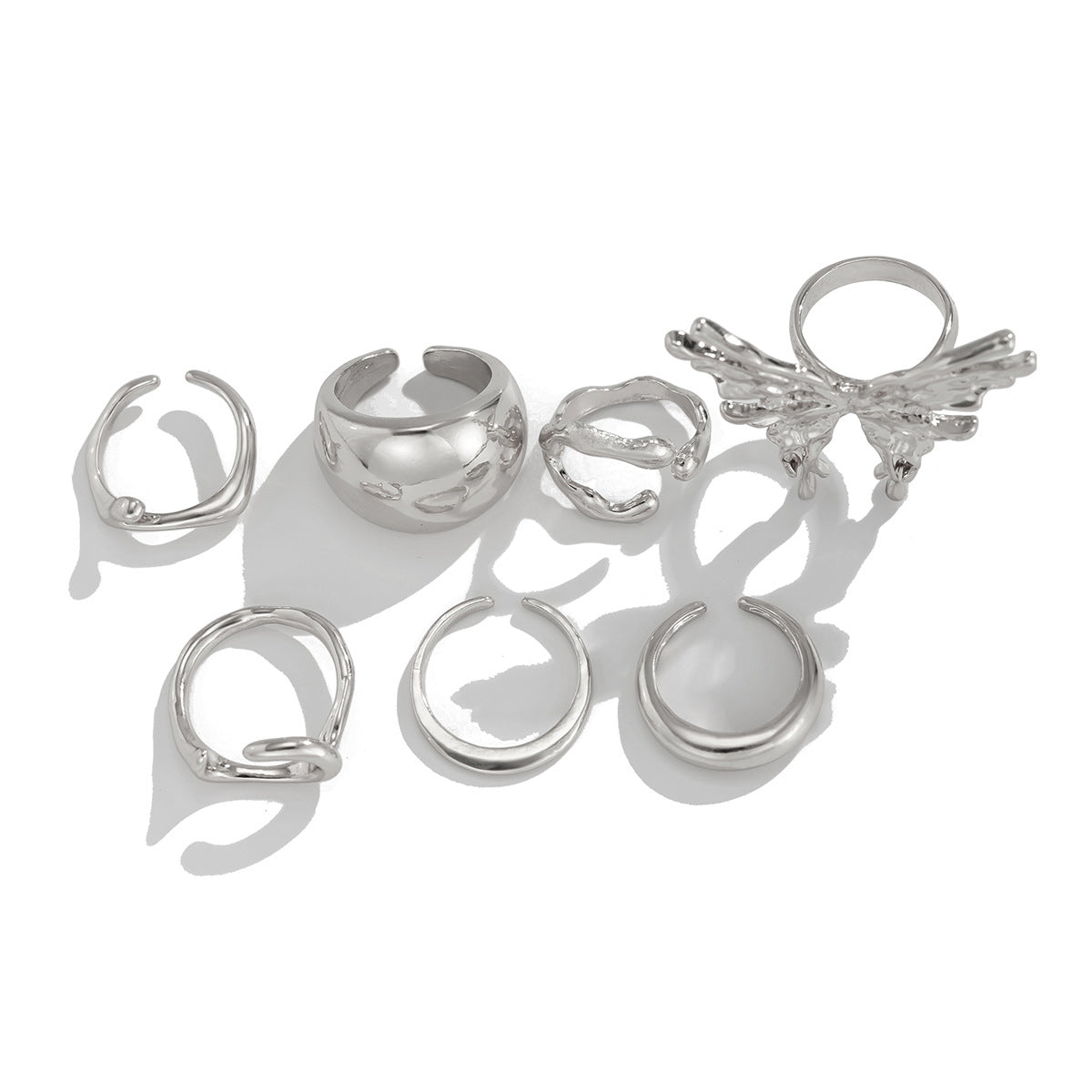 Butterfly Ring For Women 1 Set Made Of Zinc Alloy Featuring Electroplated Finish