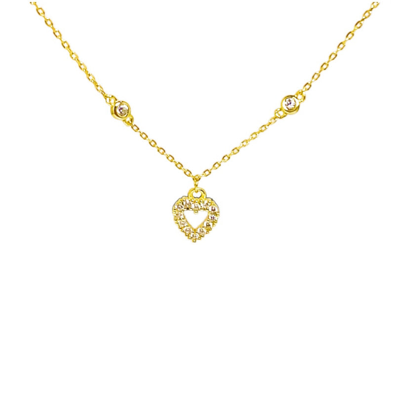 Heart Shape Bracelet For Women In 18K Real Gold Plated 925 Sterling Silver With Artificial Gemstones, Gold Color