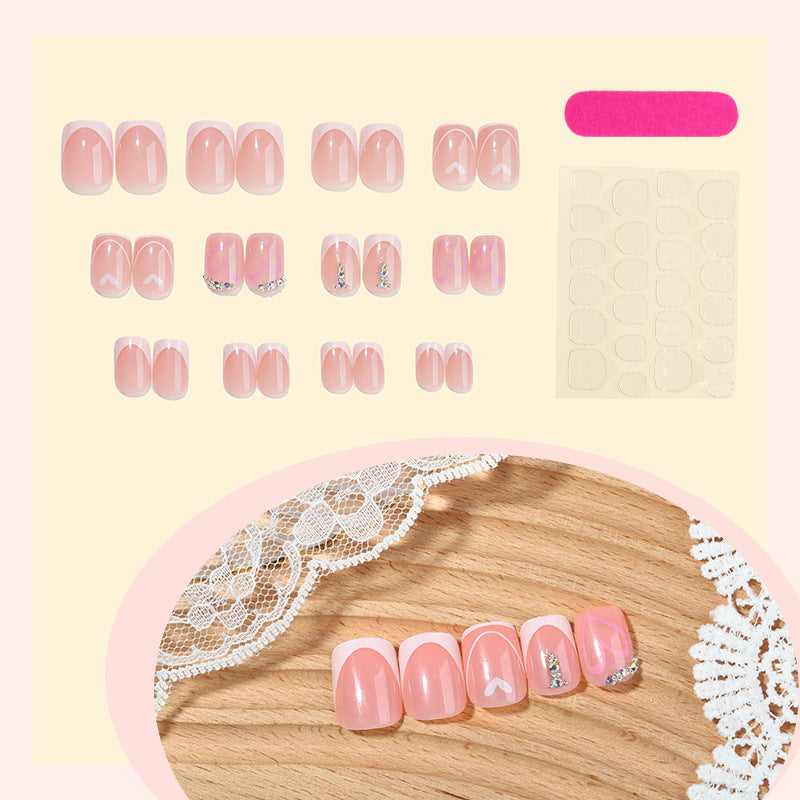 French Style Heart Shape Press-On Nails For Easy And Stylish Nail Art