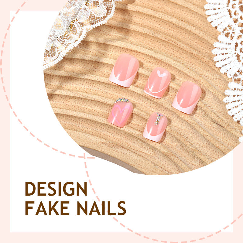 French Style Heart Shape Press-On Nails For Easy And Stylish Nail Art