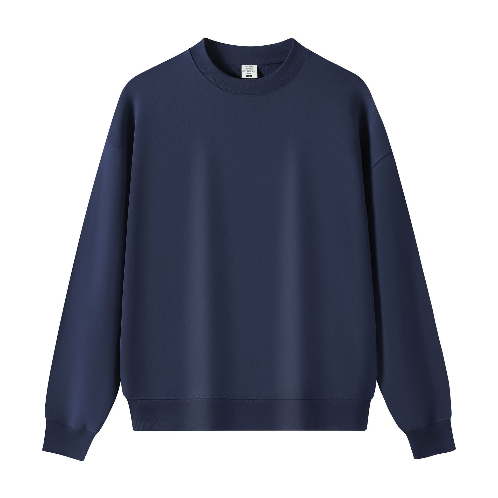 Men's Vintage Style Solid Color Dyed Black Cotton Long Sleeve Hoodie