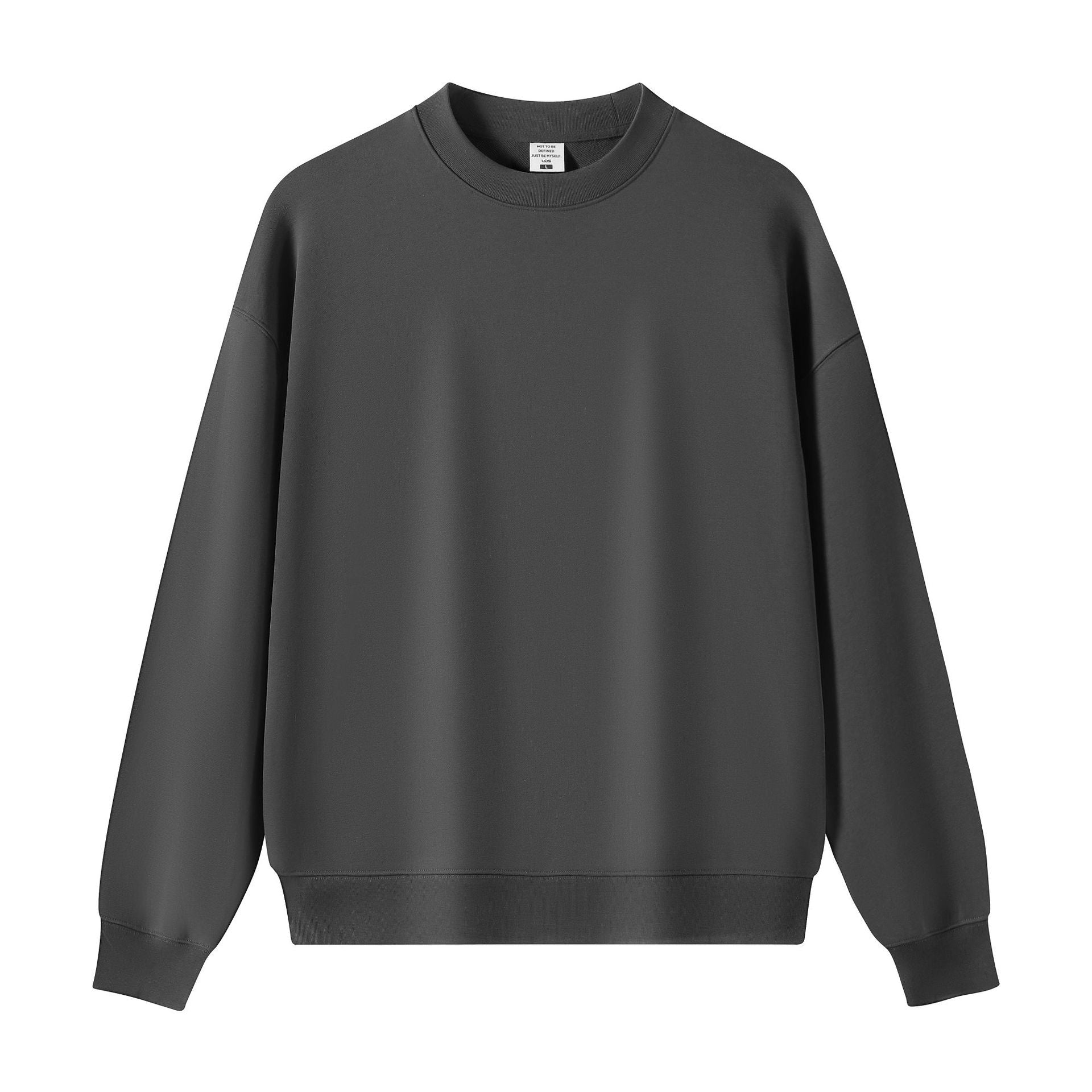Men's Vintage Style Solid Color Dyed Black Cotton Long Sleeve Hoodie