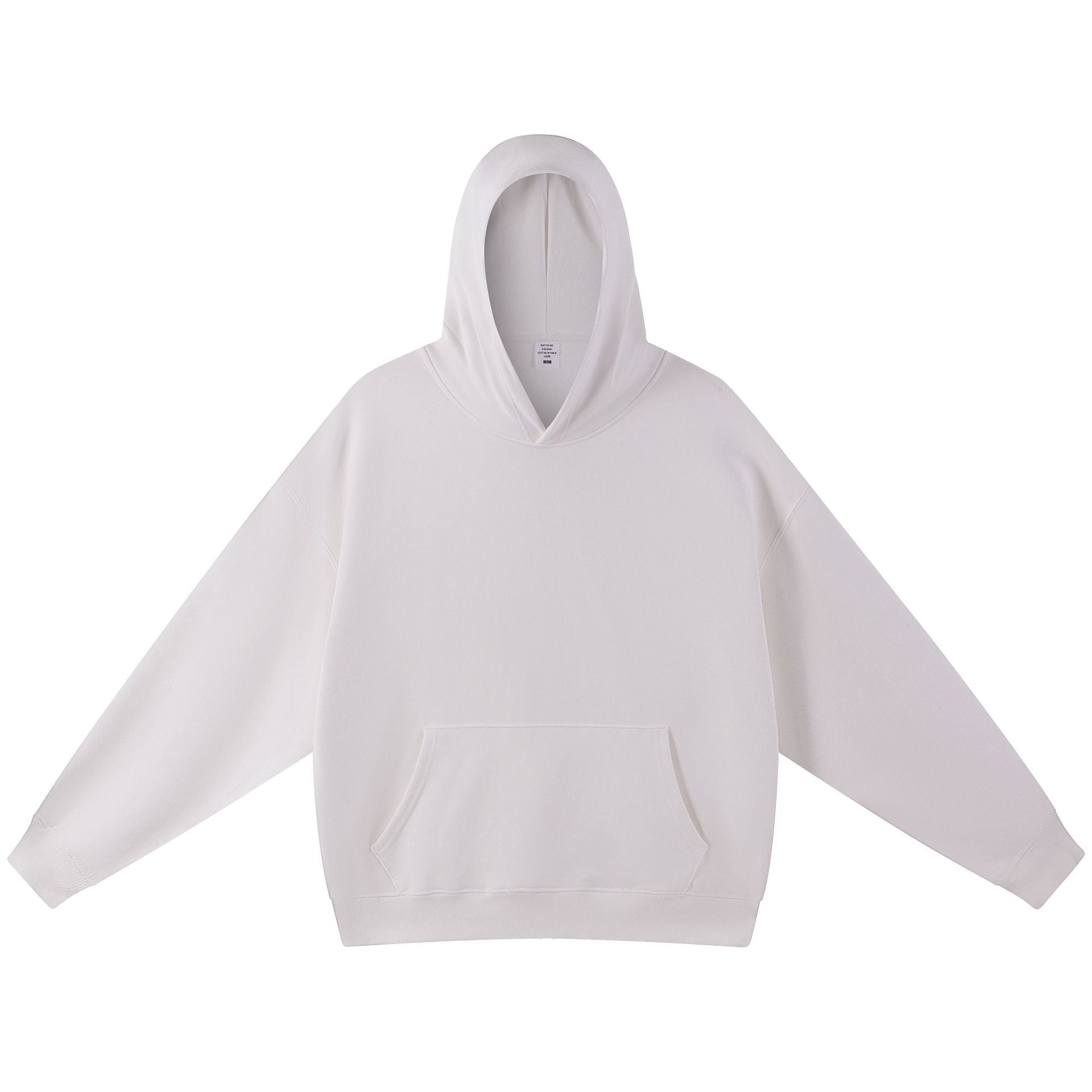Men's Solid Color Dyed Black Cotton Long Sleeve Hoodie