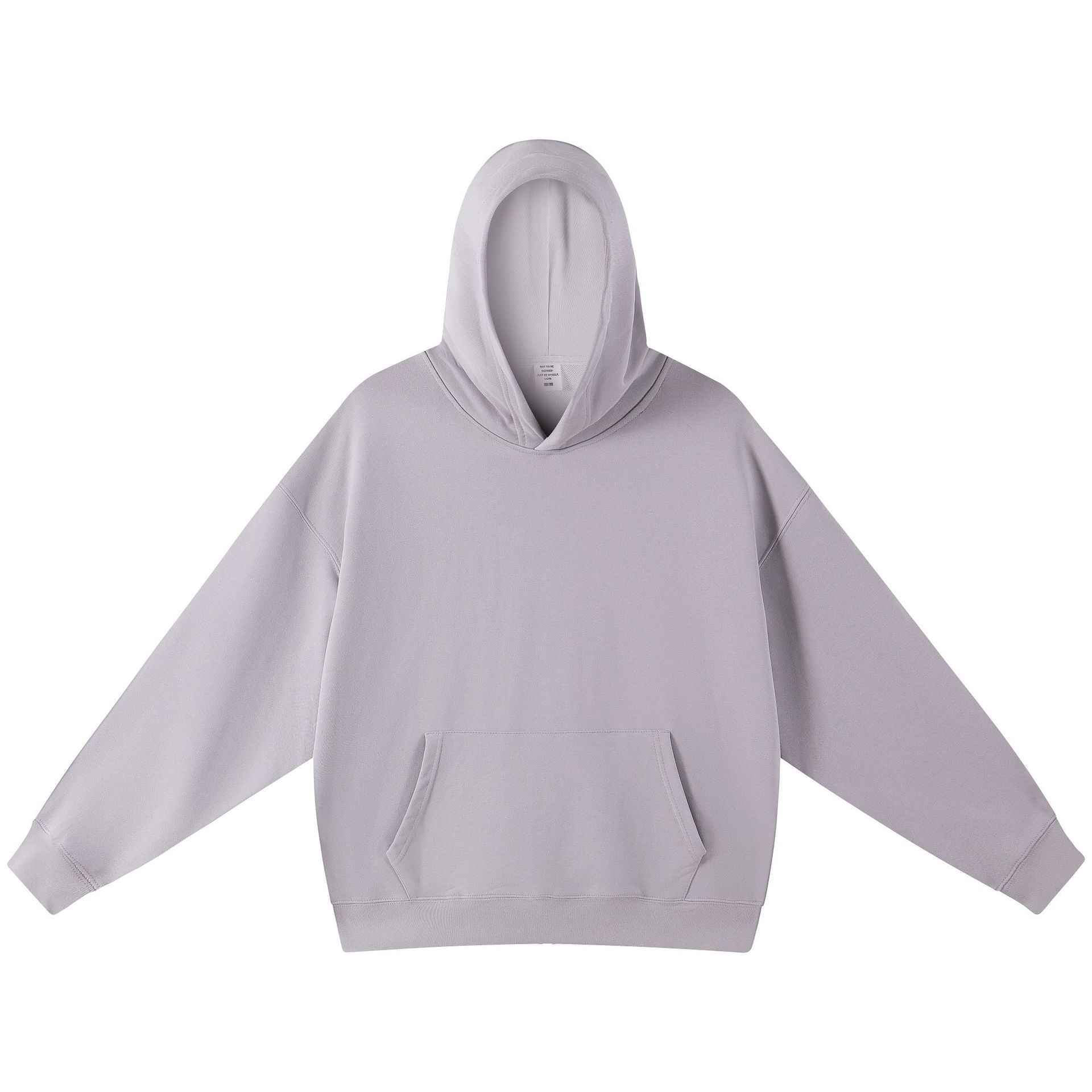 Men's Solid Color Dyed Black Cotton Long Sleeve Hoodie