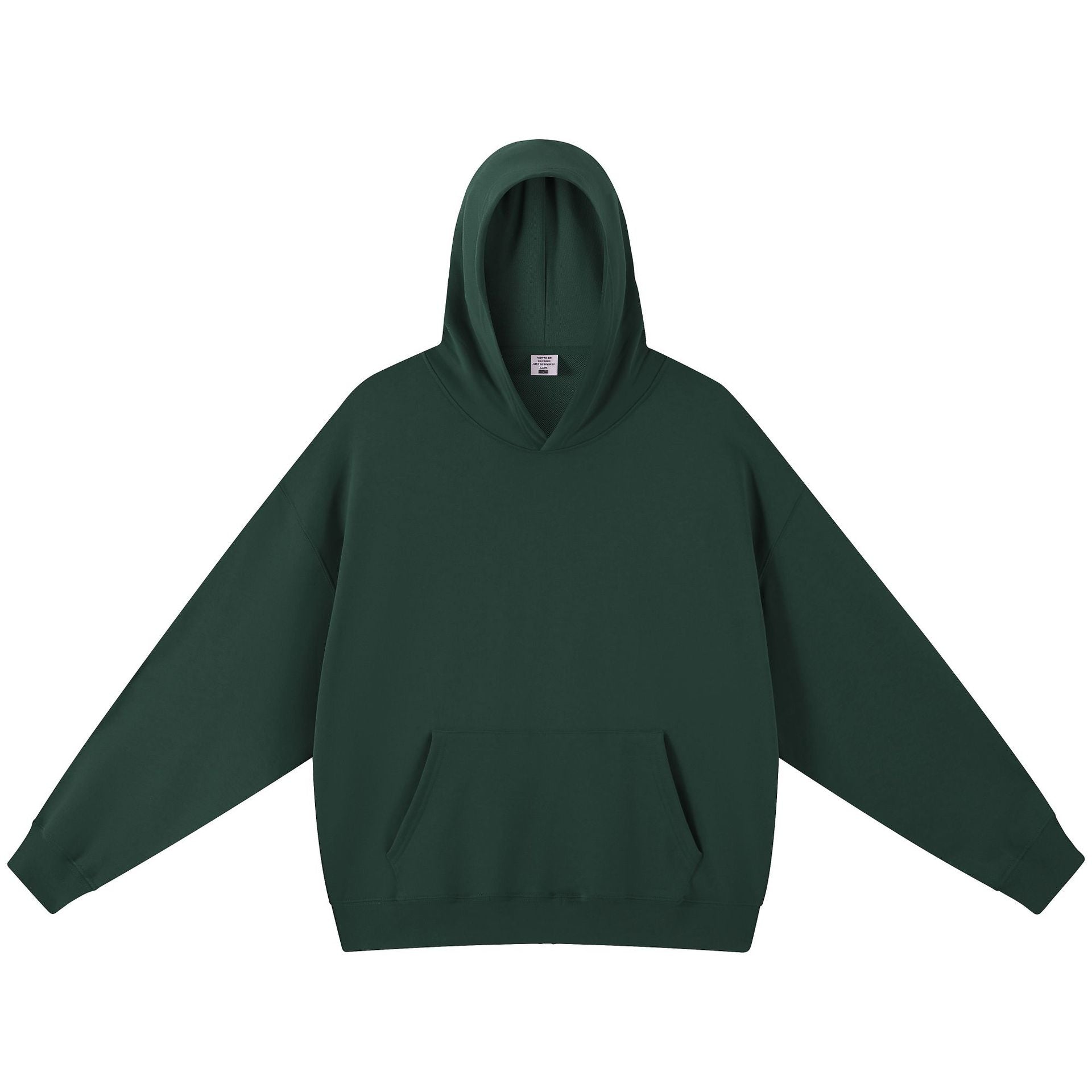 Men's Solid Color Dyed Black Cotton Long Sleeve Hoodie