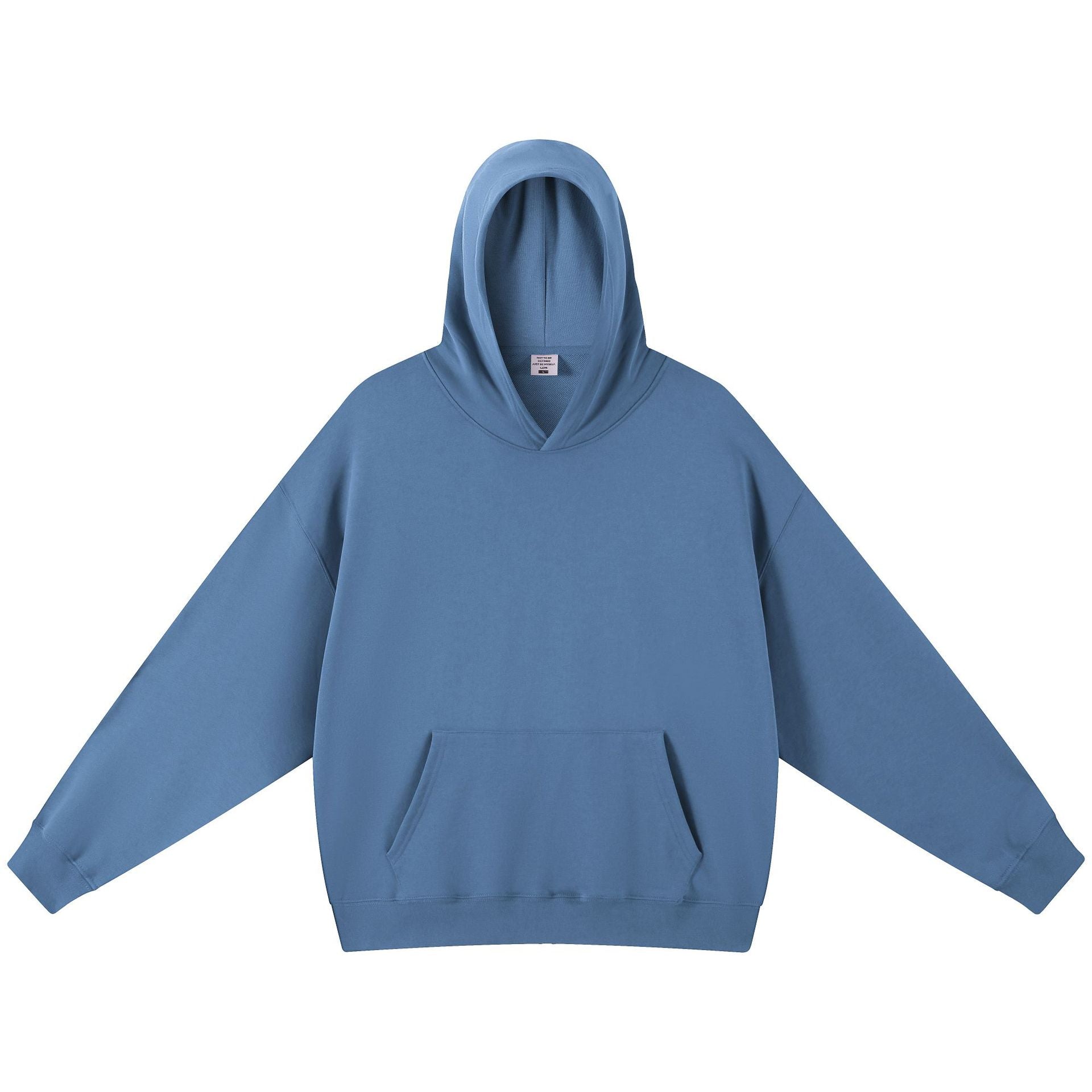 Men's Vintage Style Solid Color Dyed Black Cotton Long Sleeve Hoodie