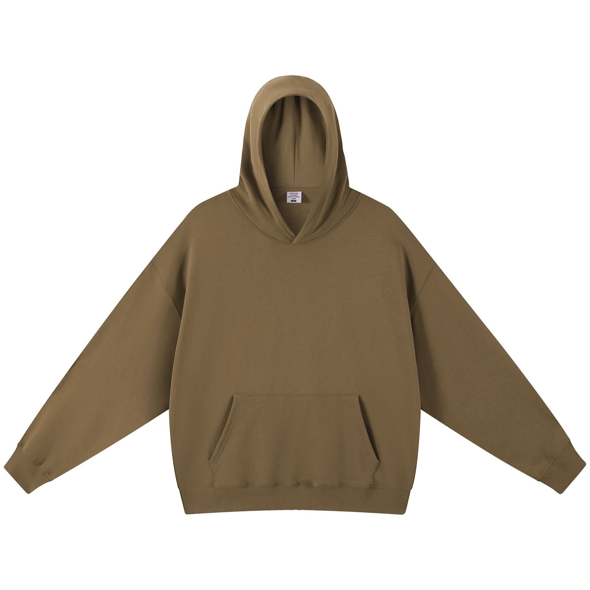 Men's Vintage Style Solid Color Dyed Black Cotton Long Sleeve Hoodie