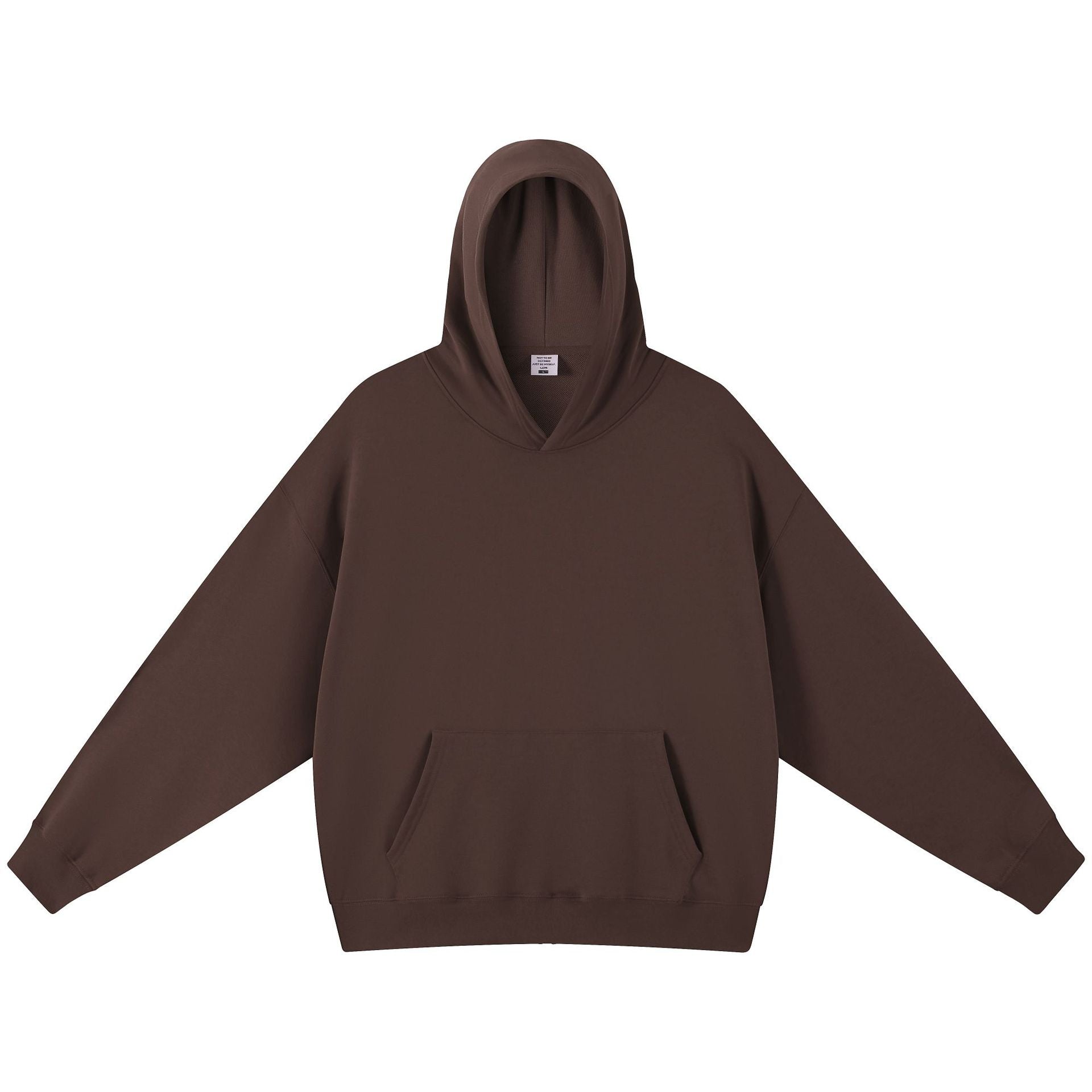 Men's Solid Color Dyed Black Cotton Long Sleeve Hoodie