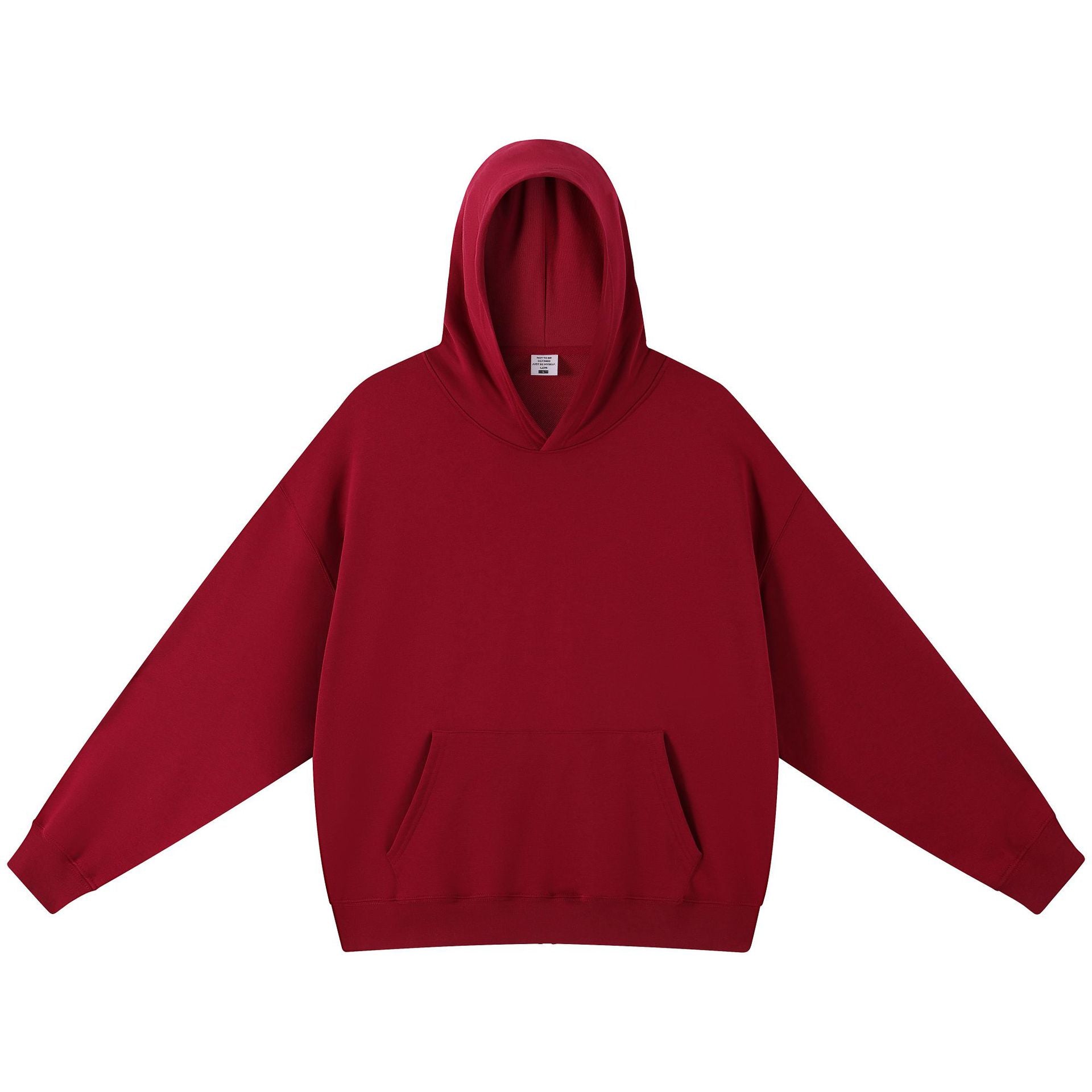 Men's Vintage Style Solid Color Dyed Black Cotton Long Sleeve Hoodie