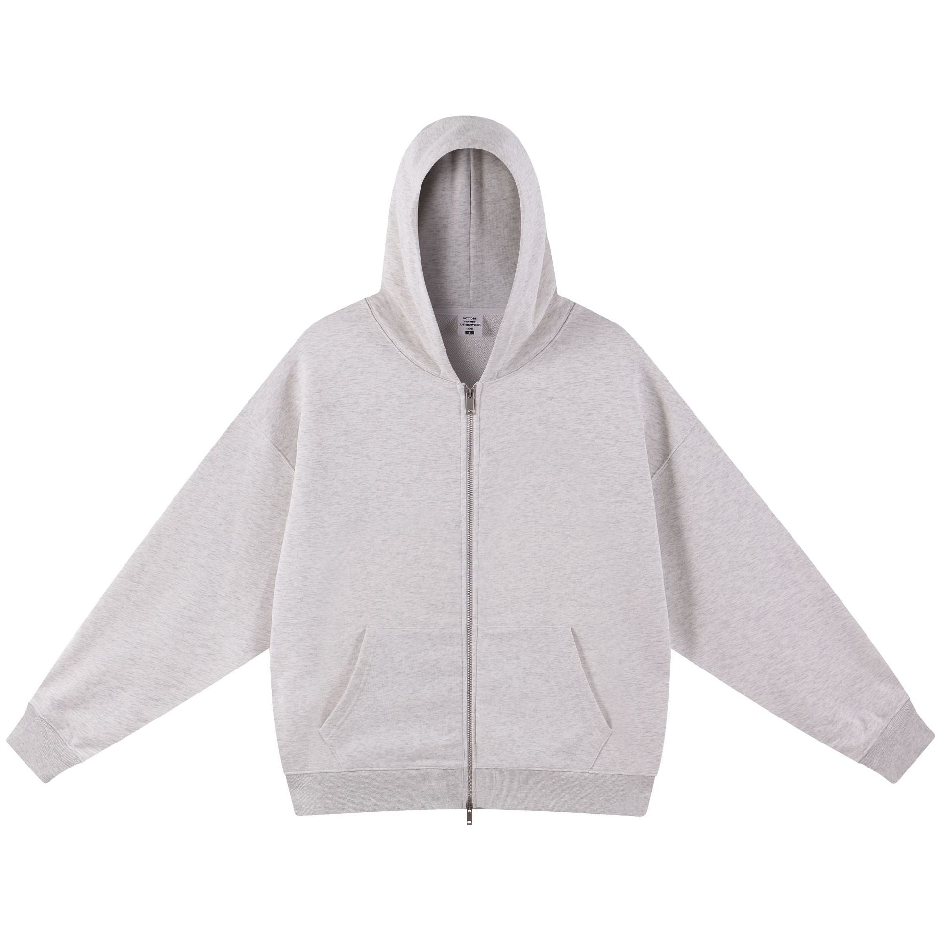 Men's Vintage Style Solid Color Dyed Black Cotton Long Sleeve Hoodie
