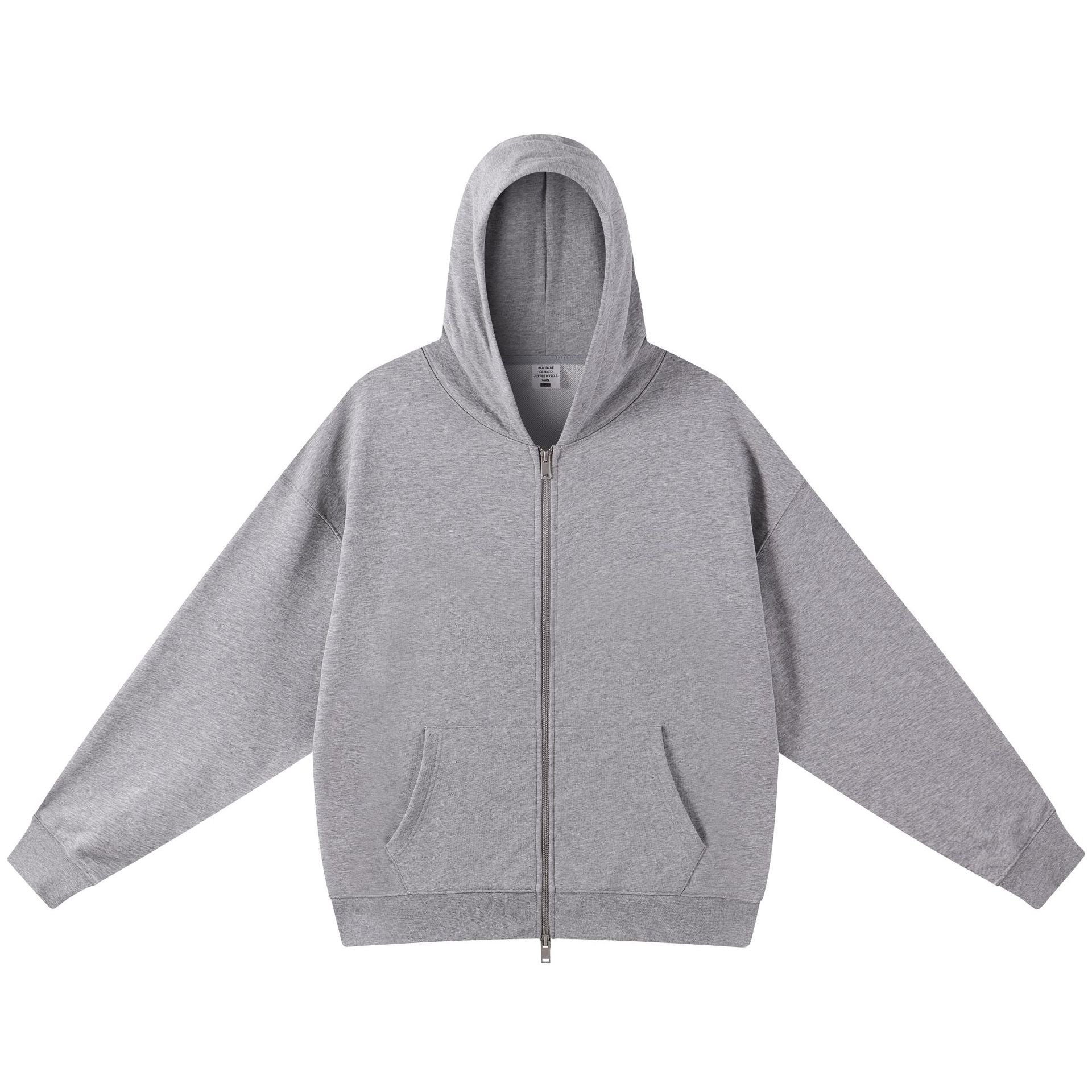 Men's Vintage Style Solid Color Dyed Black Cotton Long Sleeve Hoodie