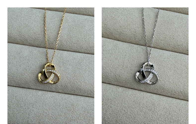 Knot Necklace For Women In 925 Sterling Silver With Golden Cable Chain