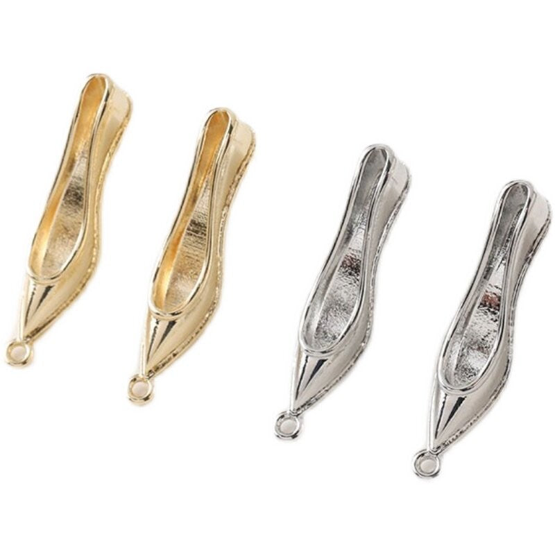 1 PCS Copper Heels Earring Findings With 14K Real Gold Plated Electroplated Finish, Handmade Jewelry Accessories