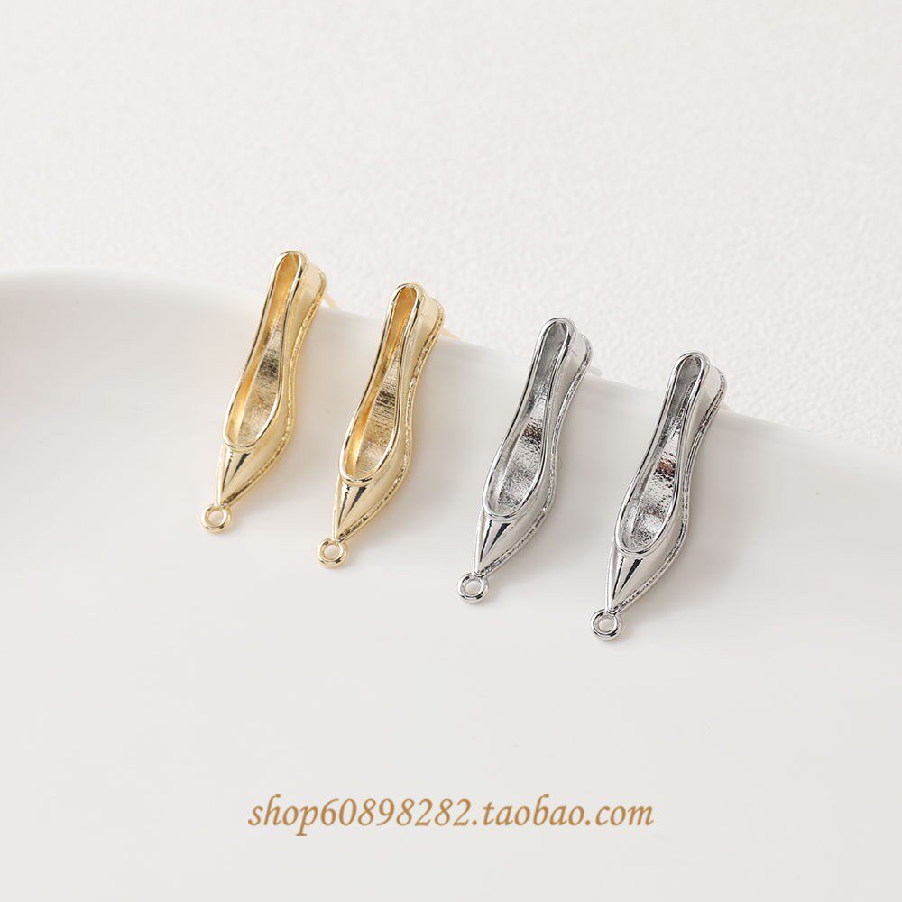 1 PCS Copper Heels Earring Findings With 14K Real Gold Plated Electroplated Finish, Handmade Jewelry Accessories
